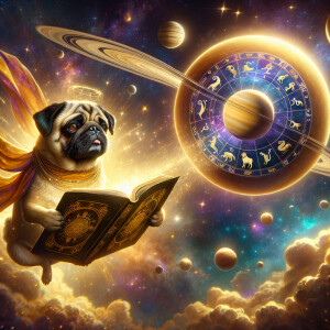 Fairy tale of a astrologically talented celestial pug and the pl...