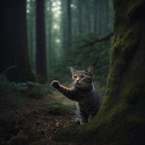 A curious cat encounters an alien in the heart of the forest. Th...