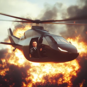 Elon Musk..flying helicopter on fire, in GTA San Andreas and car...