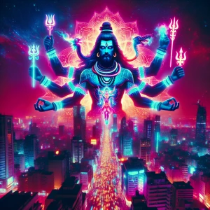 Make a furious god shiva