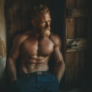 Can you make a picture of an Italian man He has ginger faded hai...