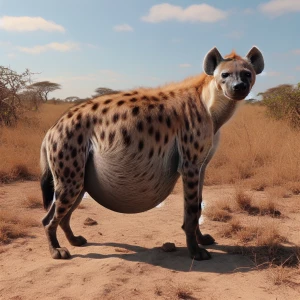 Heavily pregnant hyena