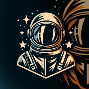 Retro Astronaut 
The Future Wears Noir
PLEASE NO TEXT OR FONT JU...