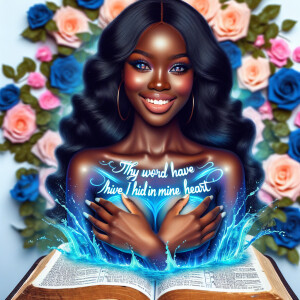 Create an image of an ultra-light-skinned African-American woman...