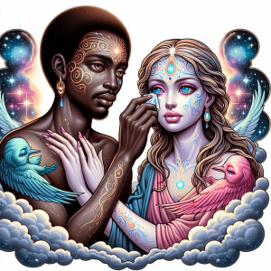 Ensure that the image distinctly represents both Jesus Christ an...