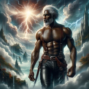 40-year-old man, Black, white, hair color, chest hair, in the ra...