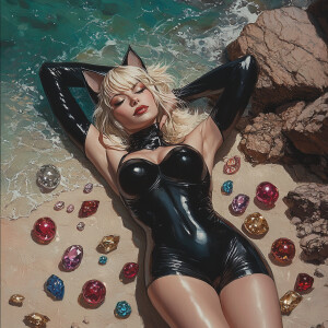 Landscape photograph of Felicia Hardy, The Black Cat from Marvel...