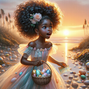 Envision a digital illustration depicting a joyful African Ameri...