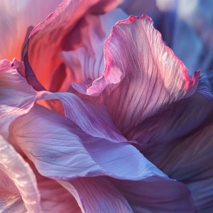 : "A lush, blooming peony with layered petals that curl and over...