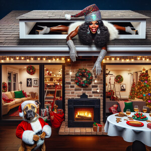 Create an image depicting a humorous scenario where glamorous Af...