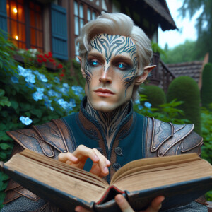 Caranthir-Ar-Fieniel from the Witcher series in black eldritch a...