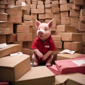 Design an image featuring Disney's Piglet from Winnie the Pooh c...