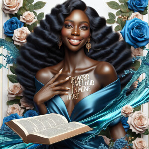 Create an image of an ultra-light-skinned African-American woman...