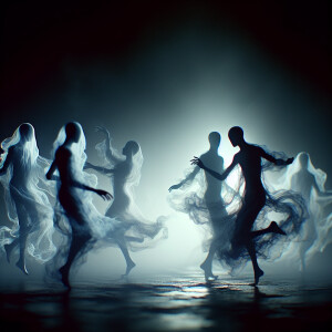 In shadows we dance,
Whispers of lost souls echo,
Night's embrac...