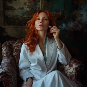 A beautiful ginger haired woman, 45 who works as a psychologist...