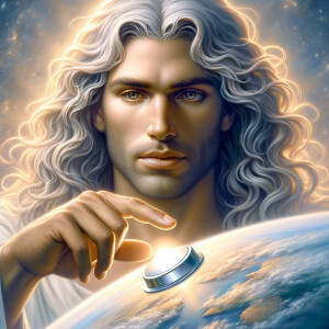 Depict a light-skinned African-American Jesus Christ with long,...