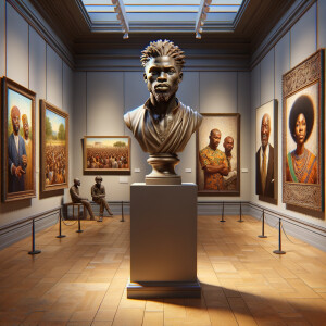 Design a close-up, detailed 3D view inside an African-American m...