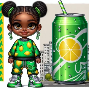 An urban cartoon glossy highly detailed Afrocentric city art bea...