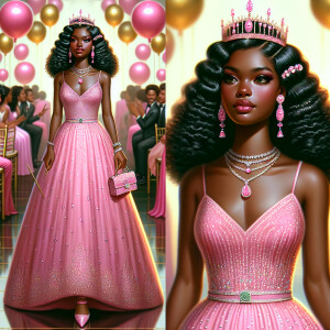 Create A 3D realistic, oil, painting of a light skin African-Ame...