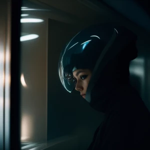 "In the quiet confines of its spacecraft, a gentle alien stands...