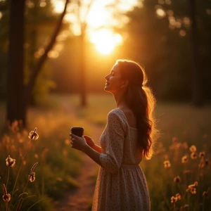 Suggestion:
“Golden hour magic ✨ Wrapped in warmth, kissed by t...