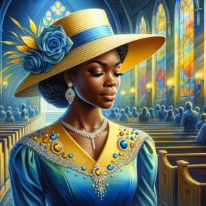 A spiritually enriching illustration portrays an African America...