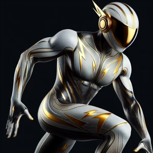 A detailed depiction of the character Godspeed as seen in the TV...