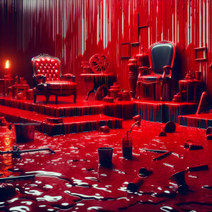 everything is covered in blood