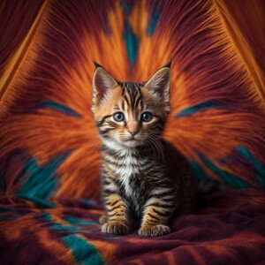 American Indian warrior kitten