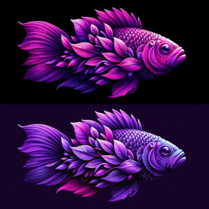 This image, add more purple to the fish