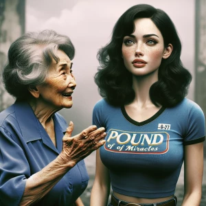 Refine a 1973-style color film photograph depicting an irate eld...