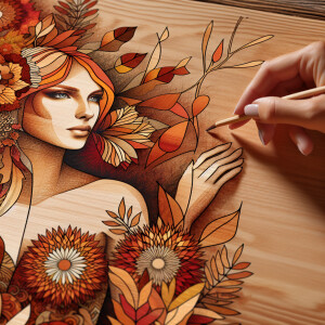 Ginger haired, fair skinned woman in a beautiful dress inspired...