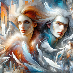 me and @RUSTYGIRL as a beautiful model, digital art by sonia tak...