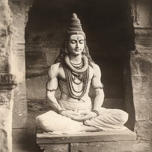vintage photo of Lord Shiva" for a classic black and white image...