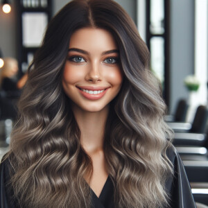 photo of younger light skin ebony woman with a natural black and...