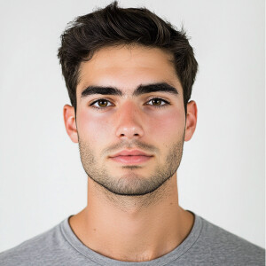 Create an image of a handsome 22-year-old Californian man with a...