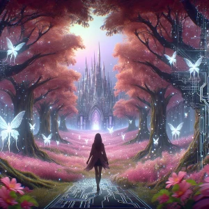 Создайте изображение в сказочном, фентезийном стиле: молодая дев...