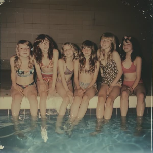 girls group photo Polaroid photo circa 2012 nightlife middle-sch...