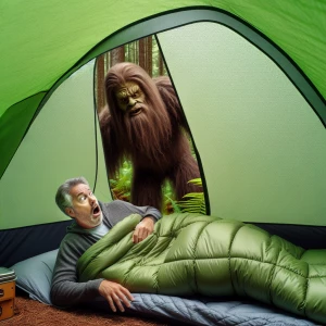 A man camping in British Columbia was getting into his sleeping...