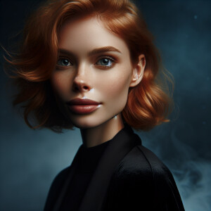 Create a series of photorealistic images featuring a woman with...