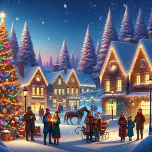 Here’s an updated version of the prompt:

“A festive winter vill...