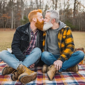 Create an image of two real  men one man with ginger with ginger...