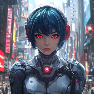 scifi, 1girl , robot, future city background, extreme beautiful...