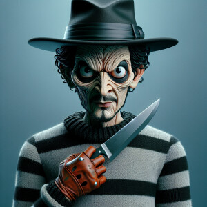 Freddy Krueger,  hyperrealistic, hyperdetailed