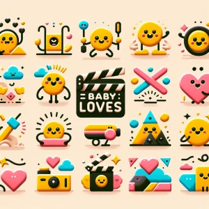 Design a series of logos for the brand "Baby Loves" featuring va...