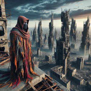 Amid the ruins of a once prosperous metropolis, towering remnant...