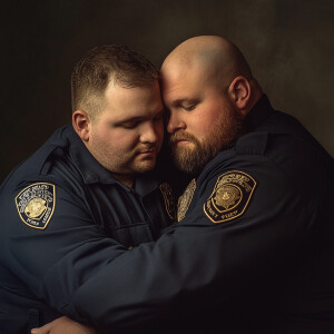 Lifesize digital photography portrait of a best romantic buddies...