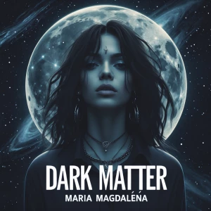 Design a rap album cover titled "Dark Matter" for artist Maria M...