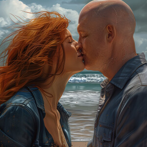 A photorealistic high resolution image. Light ginger haired fema...