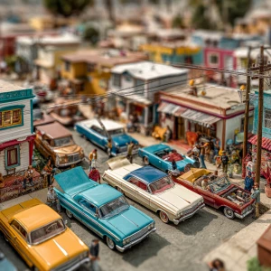 A macro view of a neighborhood in South Central los Angeles, dep...